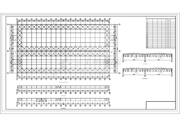114x60m钢结构仓库上部结构设计cad图，共12张-图二