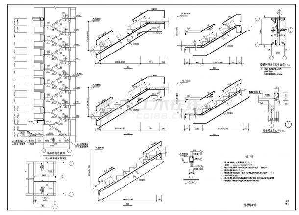 某小区住宅楼底框结构布置施工图CAD详图-图二