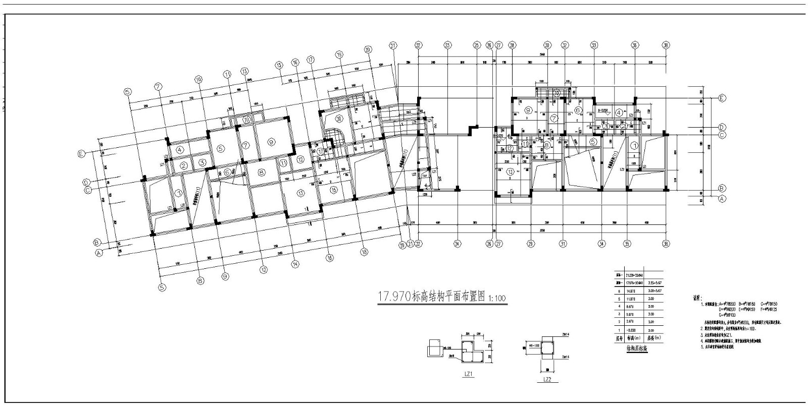 武汉某组团住宅结构布置CAD参考详图