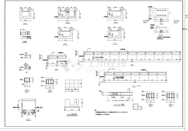 某联合厂房框架结构布置施工图CAD规划详图-图二