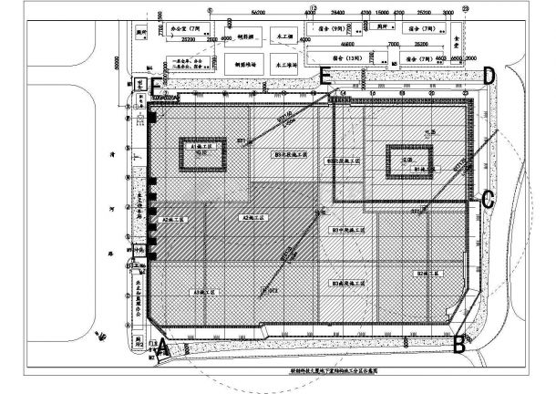 某联创科技大厦施工现场CAD设计平面布置图-图二