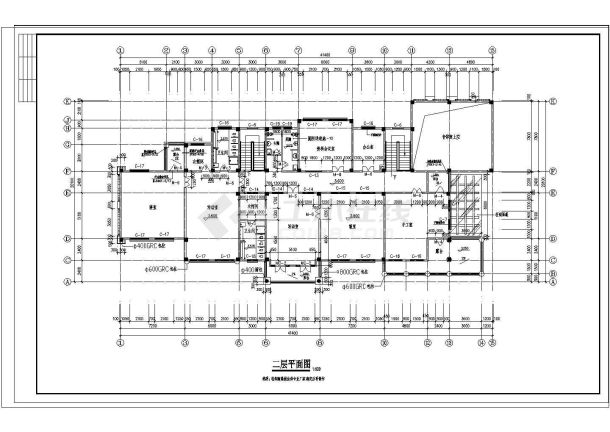 高端幼儿园建筑施工平立面CAD参考图-图二