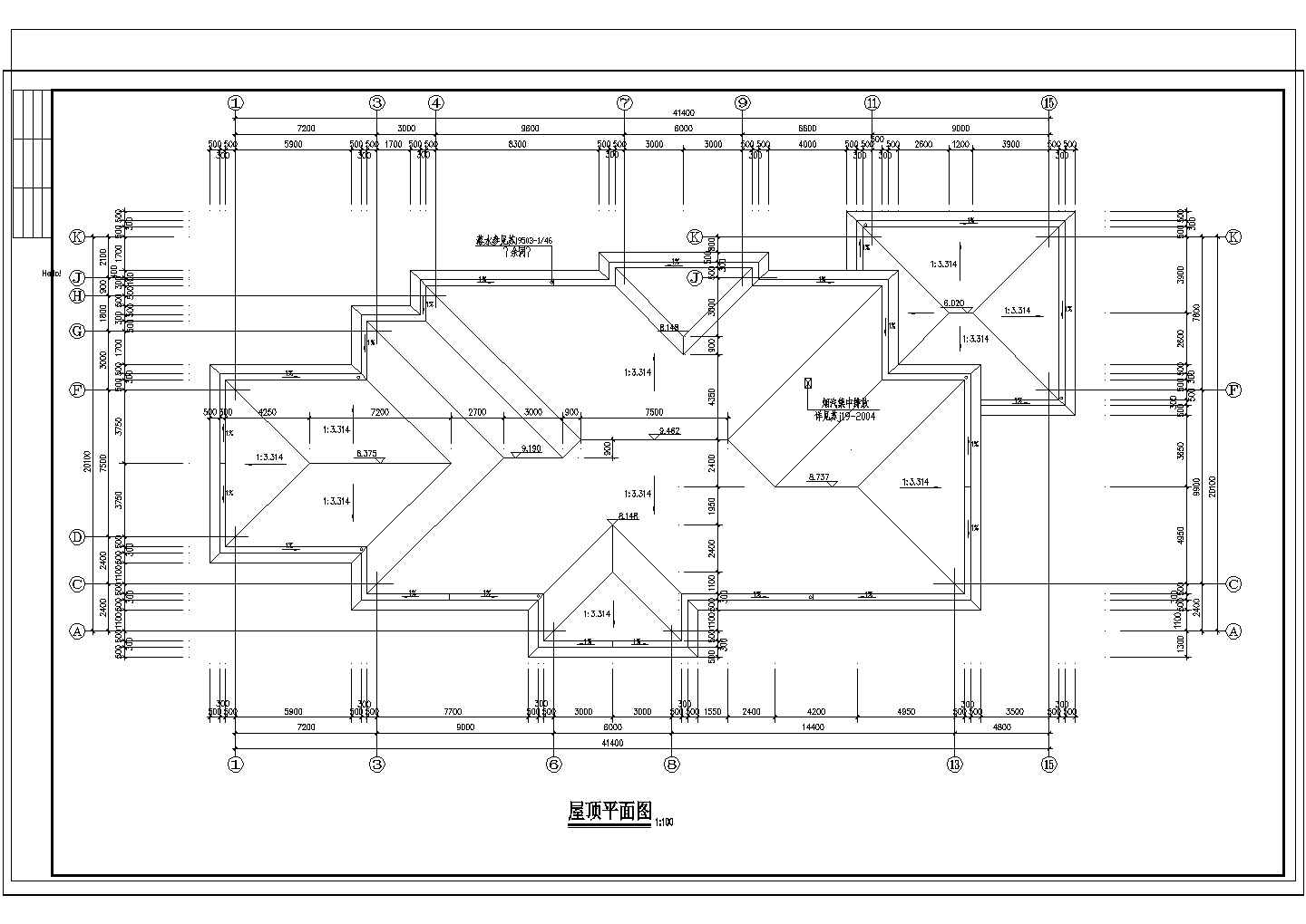 高端幼儿园建筑施工平立面CAD参考图