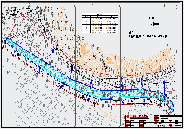 某东环村东沙街边坡监测CAD设计平面布置图方案