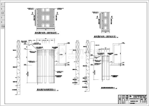 某庙头基坑支护图CAD设计构造完整图纸-图一