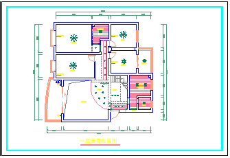 一整层住宅室内装修方案cad设计施工图-图二