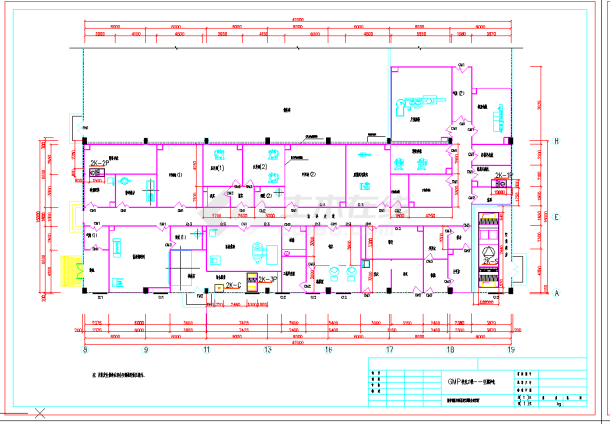 某地多层某药厂GMP工程cad平面施工方案图纸-图二