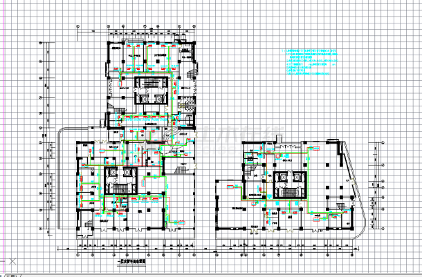 某地多层商住公寓中央空调系统cad施工设计图纸-图一
