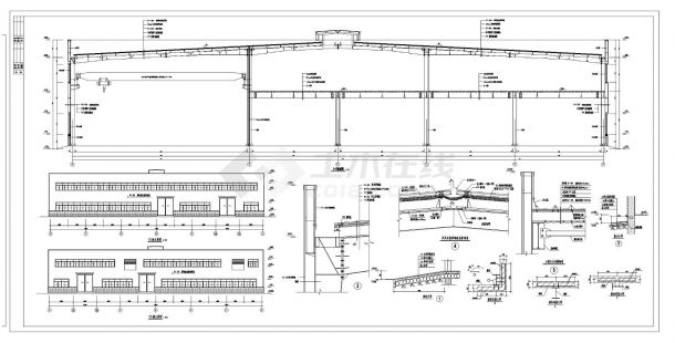 某市新建厂房轻钢结构布置施工图CAD详图-图一