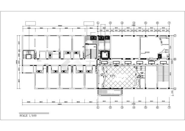 某酒店施工设计规划CAD图-图一