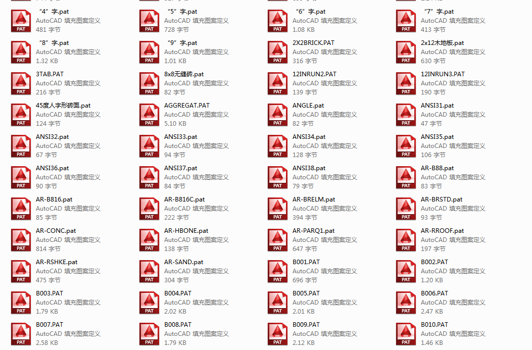 八百多个AutoCAD最新填充图案