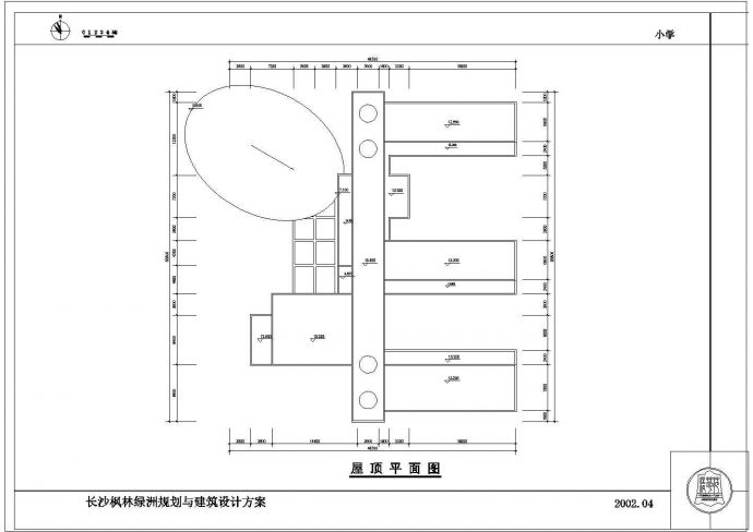 某城市枫林绿洲小学三层教学楼建筑工程设计施工图（含平立剖）_图1