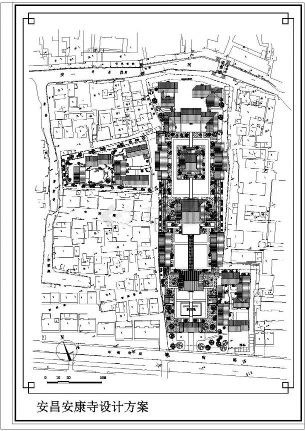 某地大型仿古安昌寺建筑设计图-图二