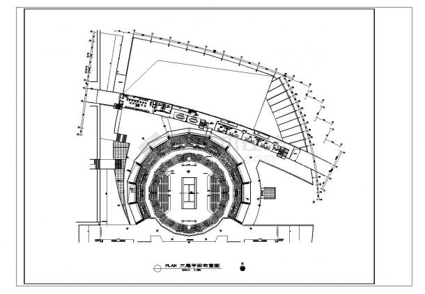 奥体网球馆圆形方形半决赛场建筑全套施工图-图二