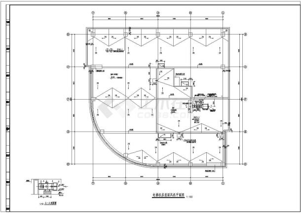 [山西]某商业综合体空调通风及防排烟系统设计施工全套cad图-图一