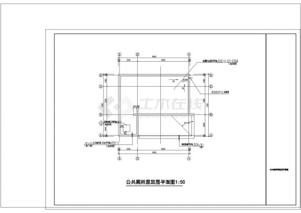 某二层130平米公厕CAD建筑设计施工图-图一