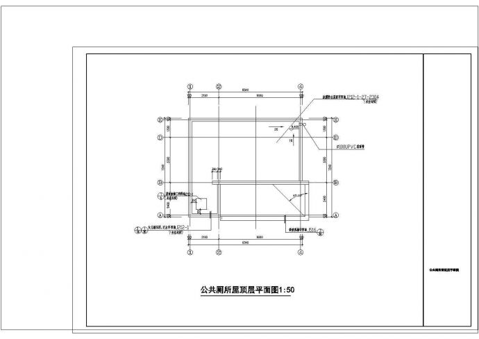 某二层130平米公厕CAD建筑设计施工图_图1