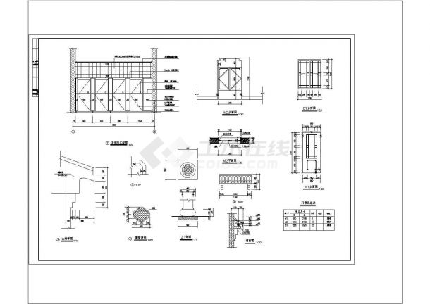 某1层仿古砖木结构87.25平米墓区公厕CAD建筑设计施工图-图二