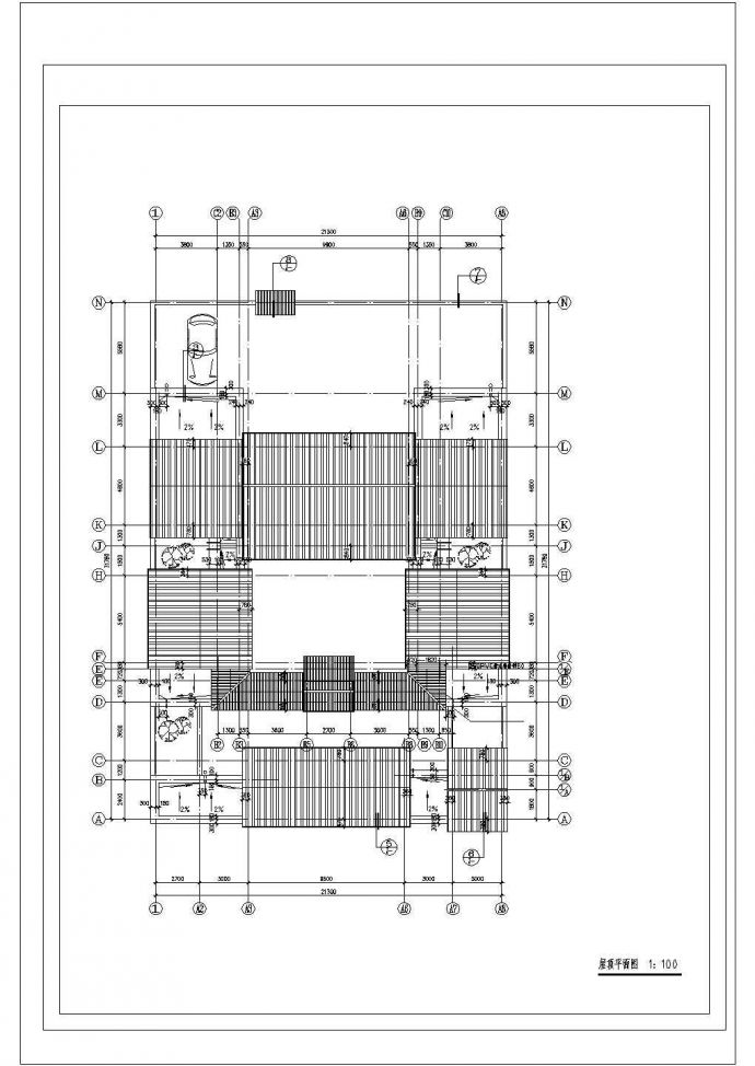 某市单层四合院住宅楼建筑设计图_图1