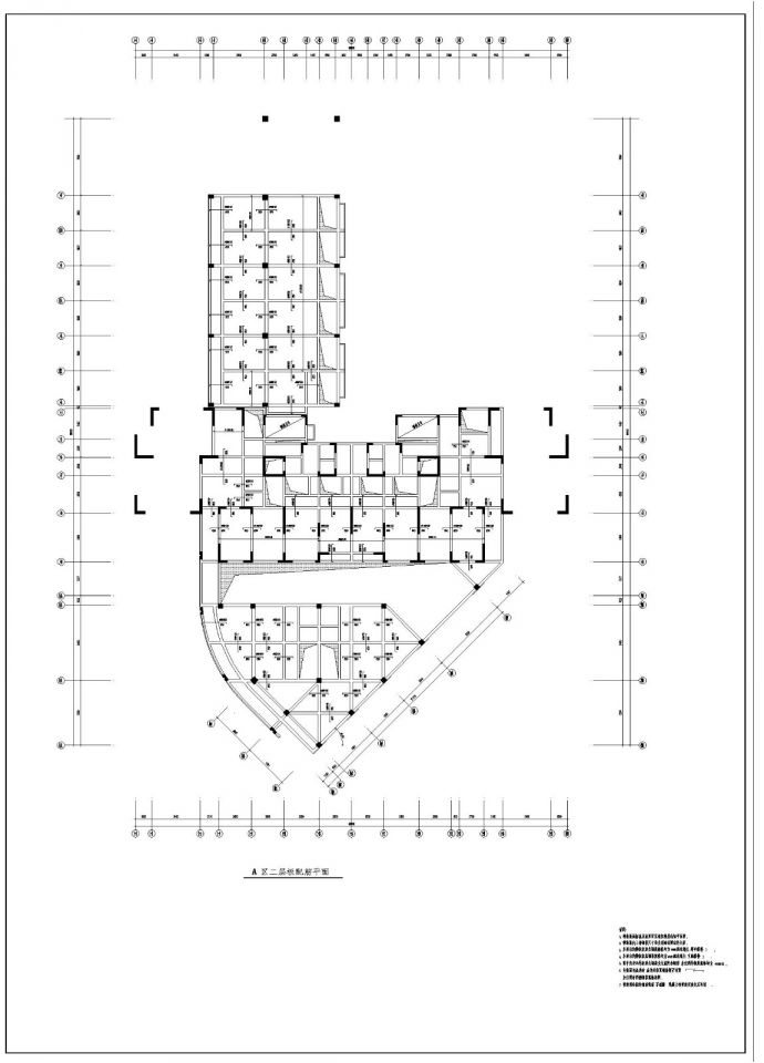 某市高层住宅楼框剪结构布置施工参考详图_图1