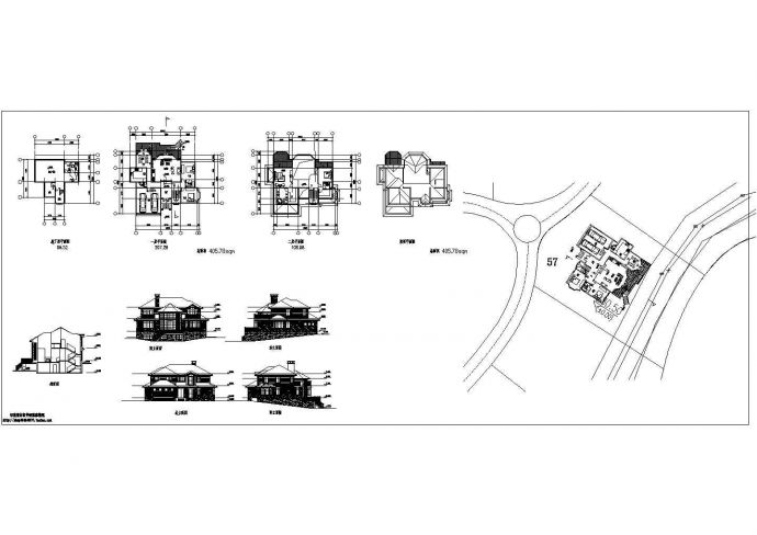 某市大型多层高档别墅建筑施工图纸_图1