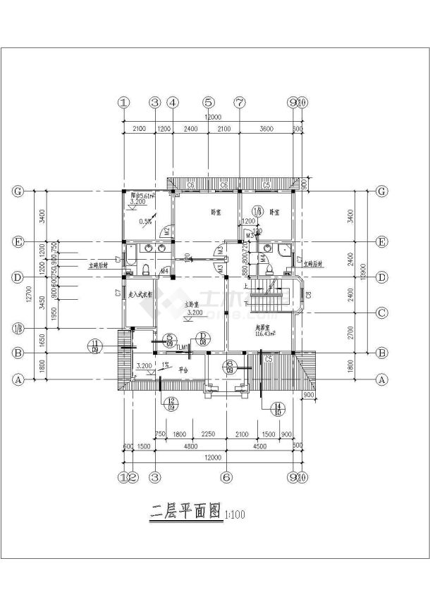 某地现代化型别墅住宅楼建筑设计图-图二