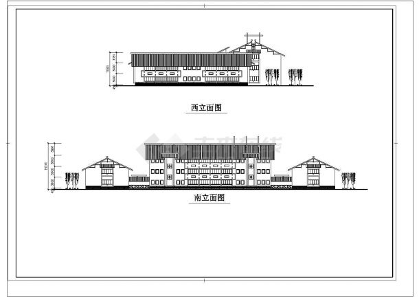 1层园林会所建筑CAD平面布置参考图-图一