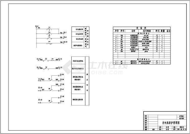 某小型水电站施工电气二次设计CAD图-图一