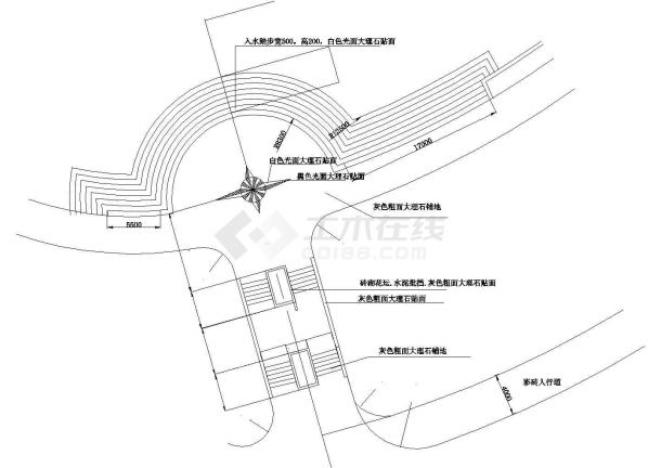某地植物园林全套施工设计cad图（含小广场平面图）-图二