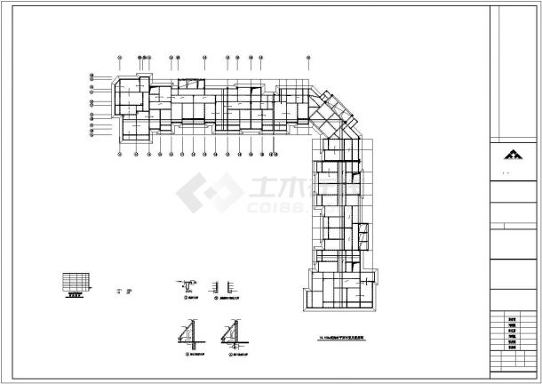 某5层异形柱框架剪力墙结构设计方案CAD图纸-图一