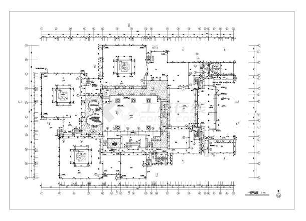 某娱乐中心cad平面建筑图-图一