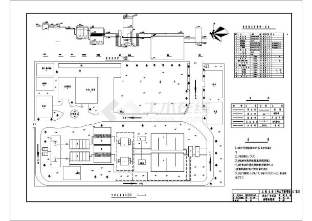 某大型水厂建筑施工设计方案CAD图-图一