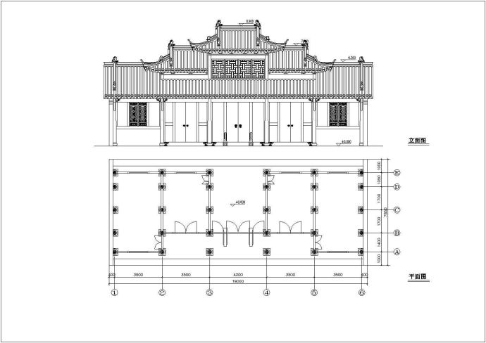 某地区仿古小楼施工方案CAD详图_图1