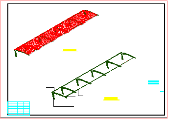 骨架膜结构停车棚结构CAD设计施工图