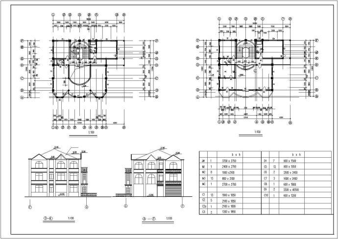 锦州市某现代村镇3层砖混结构别墅建筑设计CAD图纸（含天面层和阁楼）_图1