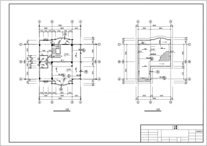 成都某村镇4框混结构单体乡村别墅建筑设计CAD图纸（含夹层和结构图）_图1