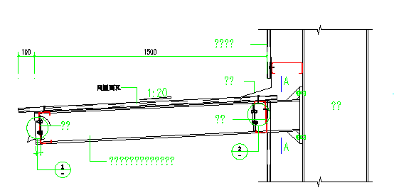 某厂房简易钢结构雨棚设计cad施工图纸_图1