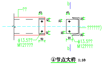 某厂房简易钢结构雨棚设计cad施工图纸-图二