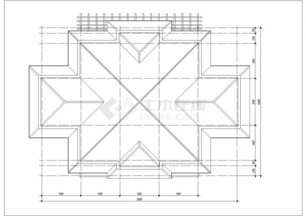 青岛市某海边583平米3层框混结构夏威夷风格别墅平立面设计CAD图纸-图一