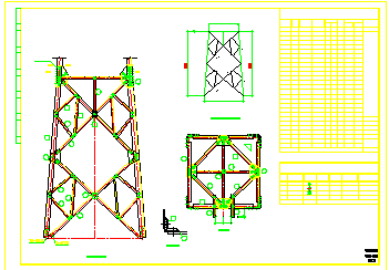 某移动通信25米铁塔设计结构cad设计施工图纸(共13张)