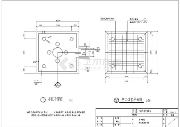 某日式方亭施工CAD详细构造完整图纸-图一