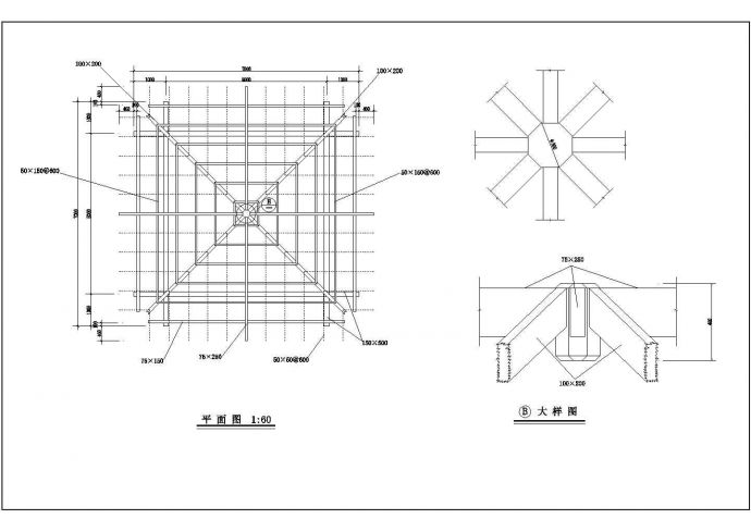 某亭子CAD设计施工构造图_图1