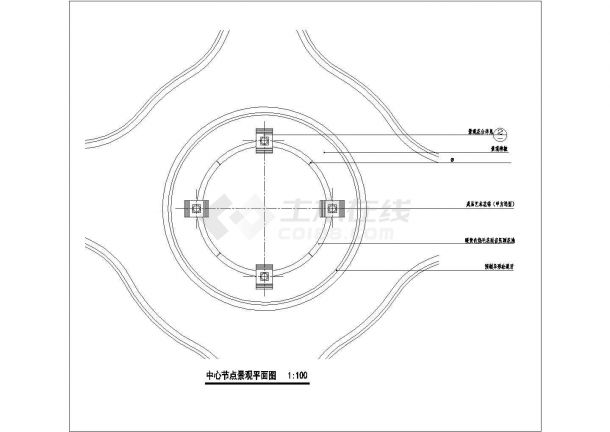 某交通岛园设计方案CAD详图-图一