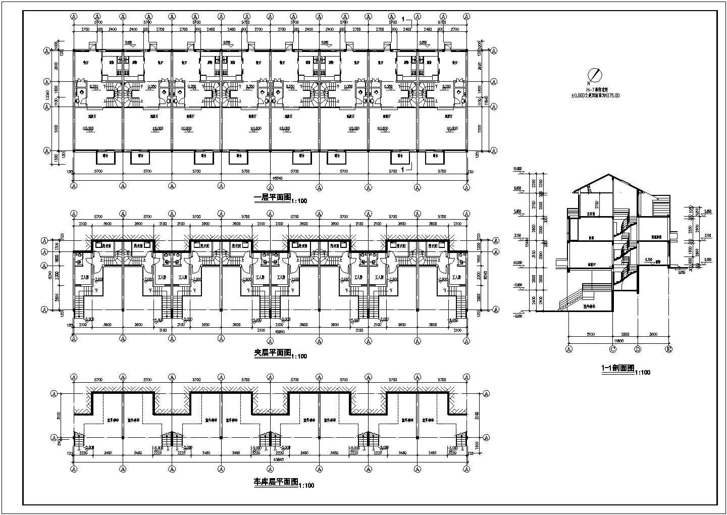 朝阳市某街道多层住宅C建施施工设计CAD图纸