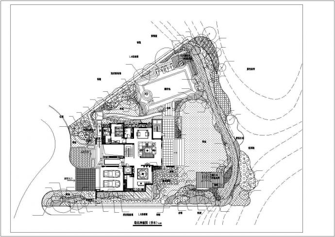 某别墅景观CAD详细设计构造绿化方案_图1