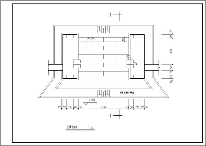 某古建大门全套CAD详细平面设计施工图_图1