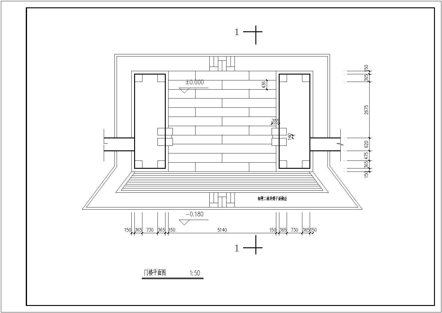 某古建大门全套CAD详细平面设计施工图