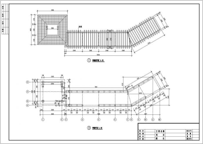 某花架廊亭施工CAD设计构造施工详图_图1