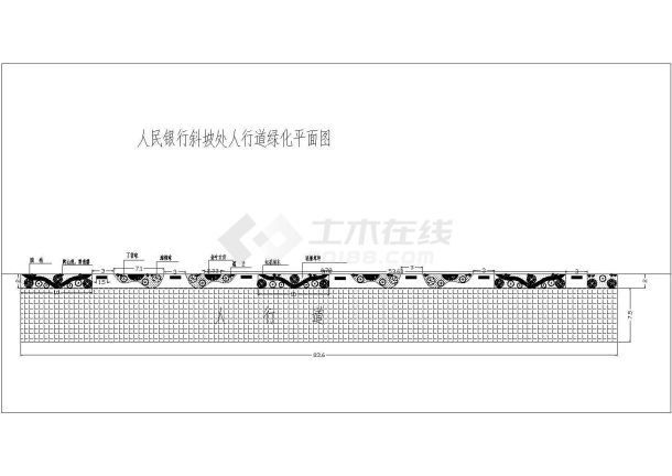 某人行道旁CAD设计绿化图纸-图二