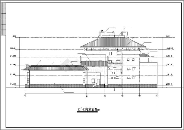 某仿古建CAD大样完整立面图纸-图二